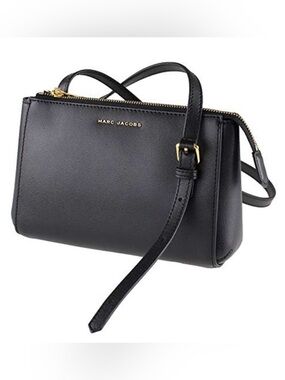 MARC JACOBS NWOT Black Leather Commuter Crossbody Bag SLEEK LUX CLASSIC